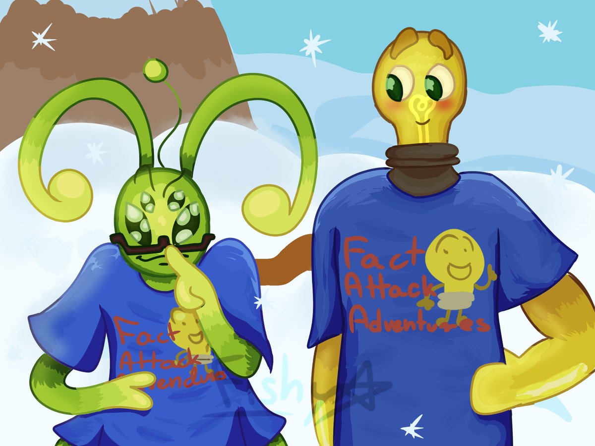 fishylovespepsi's tweet photo. I'm so shit at making background oh my days...,,but yeah anyway they're so freaking cute I wanna squeeze them 🫪🫪

#factattackadventures #faa #art https://t.co/XSSNmHi5Pi