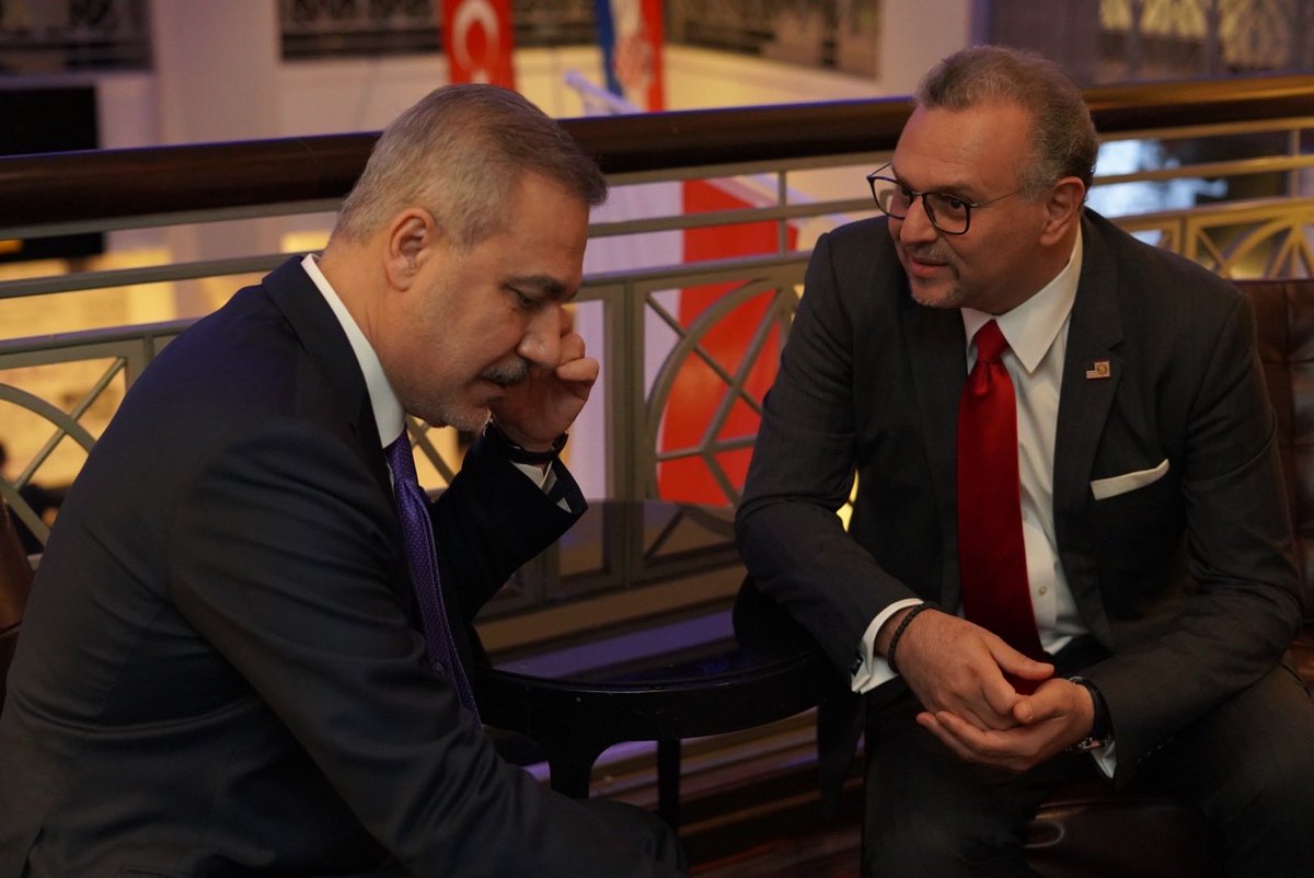 US_SrAdvisorAF's tweet photo. Valued my discussion with Turkish Foreign Minister Hakan Fidan on the path forward in Libya. We discussed the importance of building on recent momentum to advance Libya’s political process, unify its institutions, and support a Libyan-led path toward unified governance and national elections. Türkiye remains an important partner in supporting efforts toward a stable, united, and prosperous Libya.