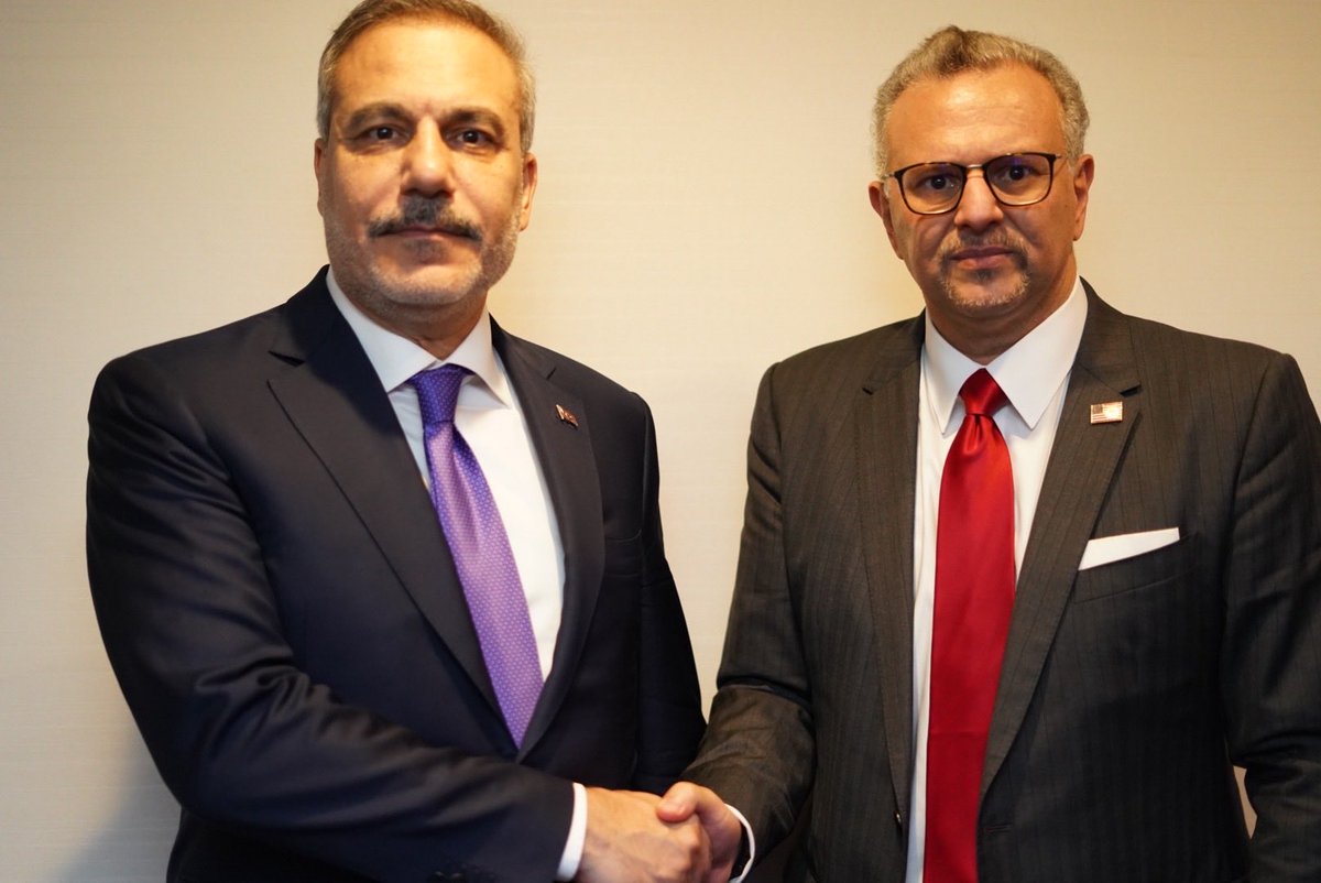 US_SrAdvisorAF's tweet photo. Valued my discussion with Turkish Foreign Minister Hakan Fidan on the path forward in Libya. We discussed the importance of building on recent momentum to advance Libya’s political process, unify its institutions, and support a Libyan-led path toward unified governance and national elections. Türkiye remains an important partner in supporting efforts toward a stable, united, and prosperous Libya.