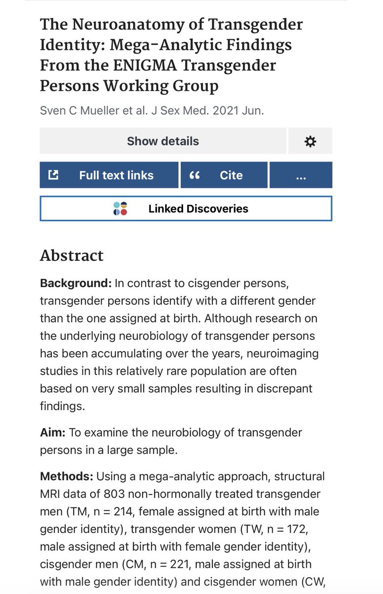levineugen's tweet photo. circulante, y consolidado a mayor escala por el mega-análisis del ENIGMA Transgender Persons Working Group de 2021 y por estudios de polimorfismos que implican genes mitocondriales específicos en la disforia de género, (+) https://t.co/k3ovi5O5D2