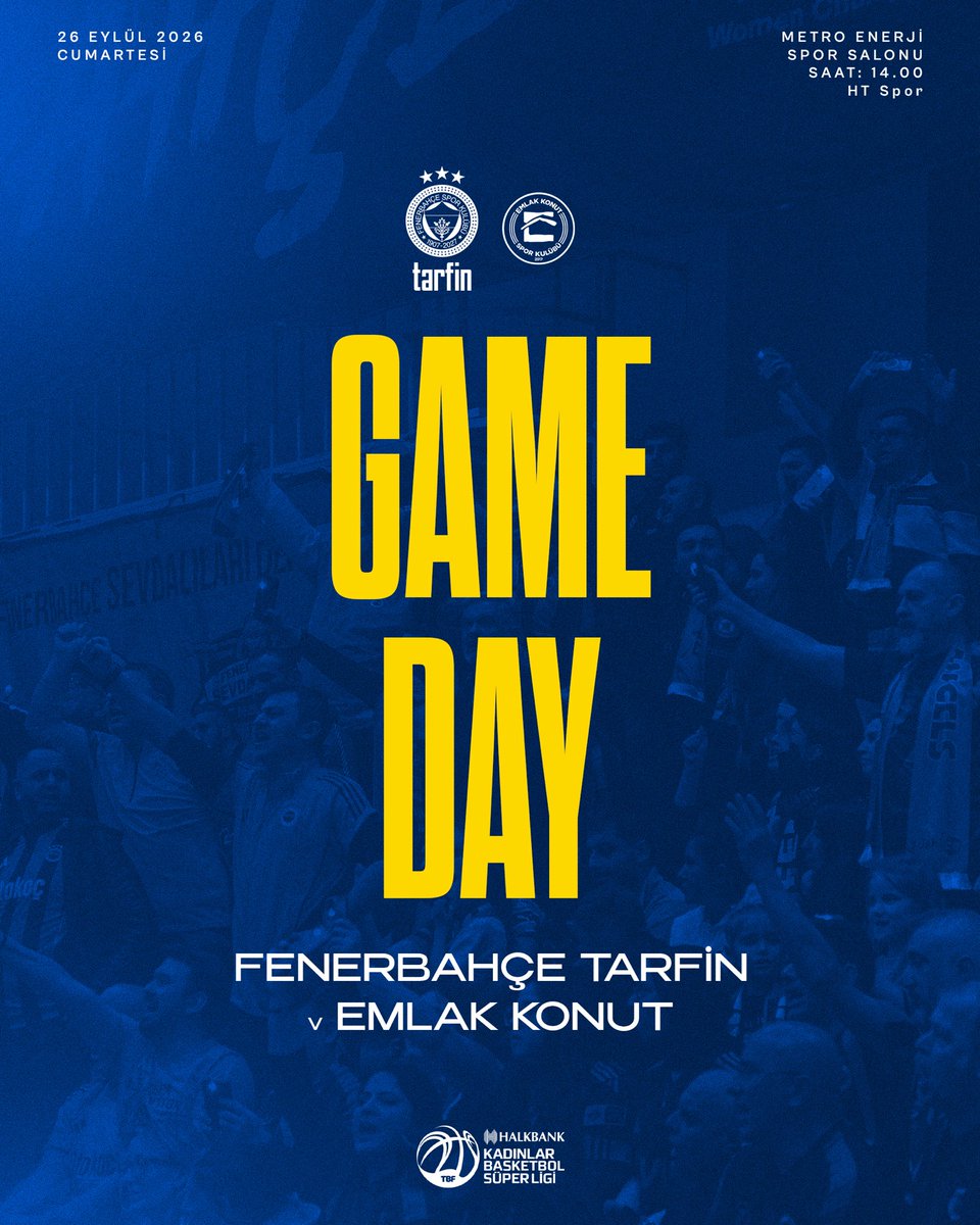fbkadinbasket's tweet photo. 🏀 Maç günü!

🏆 Halkbank Kadınlar Basketbol Süper Ligi 1. Hafta
🆚 Emlak Konut
🕓 14.00
📍 Metro Enerji Spor Salonu
📺 HT Spor
📲 #PotanınKraliçeleri https://t.co/asJx4sxBjc