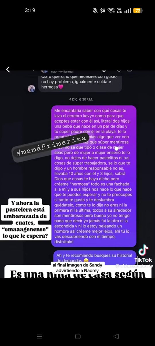 Alejaandraa_26's tweet photo. @HascibeFA @lacomadritaof_ Y Naomi claro que sabía que seguían juntos con su primera pareja, porque hasta Sandra la confrontó por mensajes y se lo advirtió. https://t.co/xbwm07fGCk