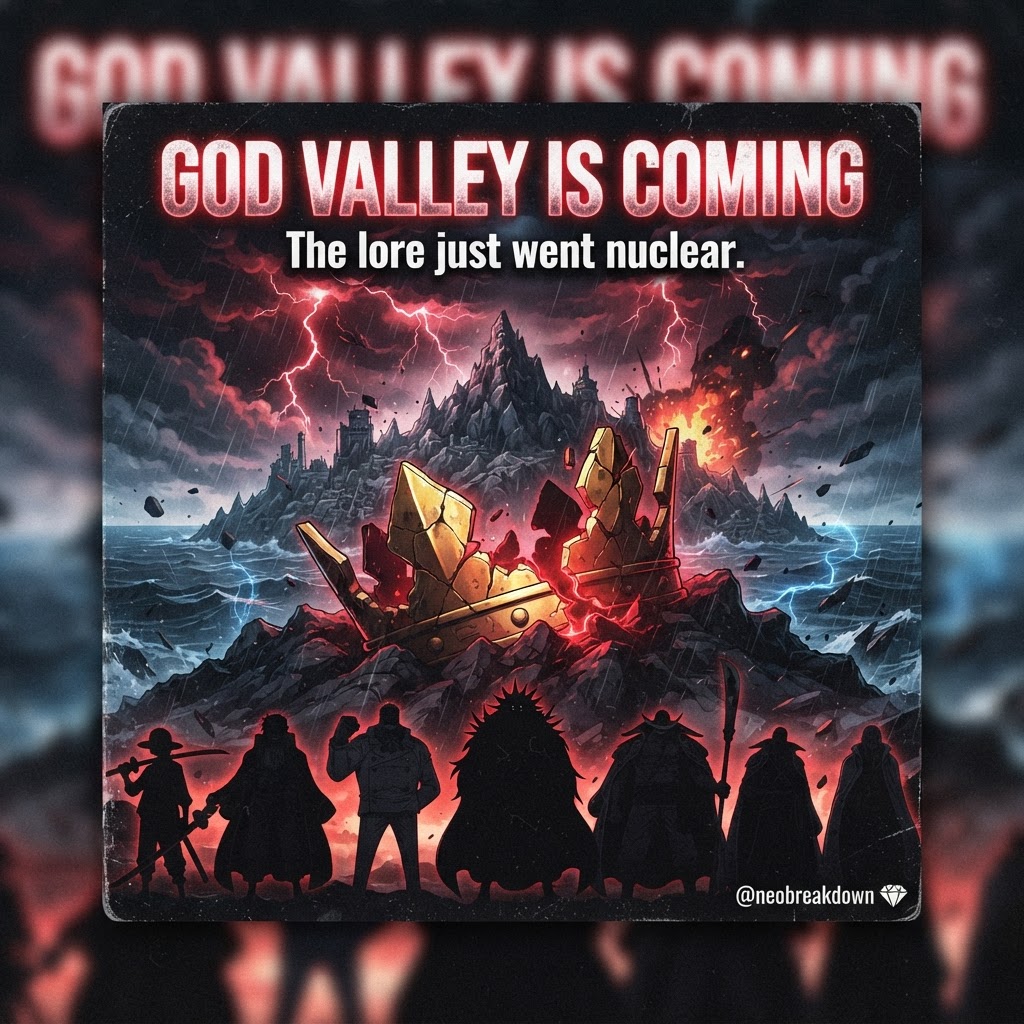 ClintMevis's tweet photo. ONE PIECE just lit the fuse with its GOD VALLEY teaser, and the fandom is about to go feral. If the movie reveals Roger, Rocks, and Garp, the theory wars will go nuclear. https://t.co/Mx8fLqgdwE