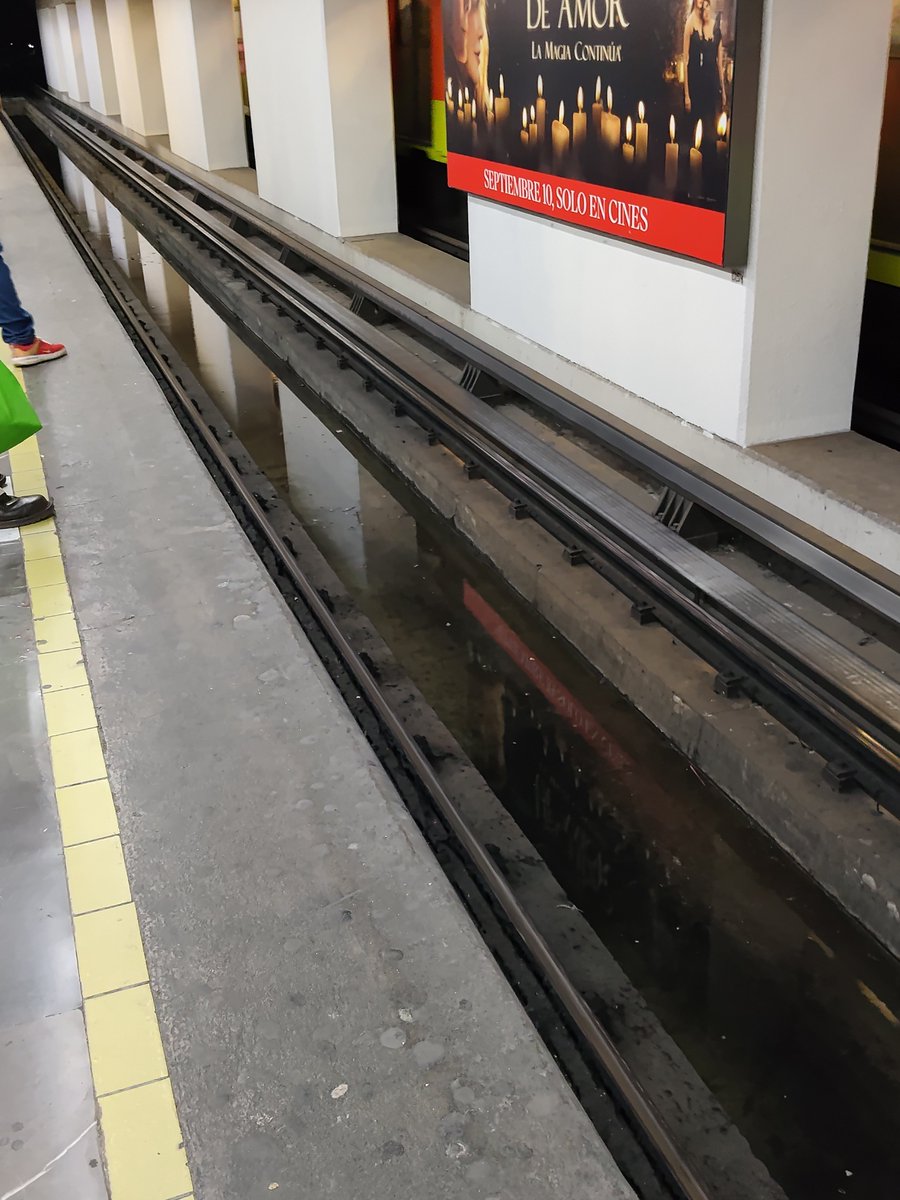 JC_Pineda16's tweet photo. Ahora hasta canales de agua hay en las vías de la estación Tacubaya de la línea 7 🤦🏻🤦🏻
@MetroCDMX https://t.co/GdwmMwgLf5
