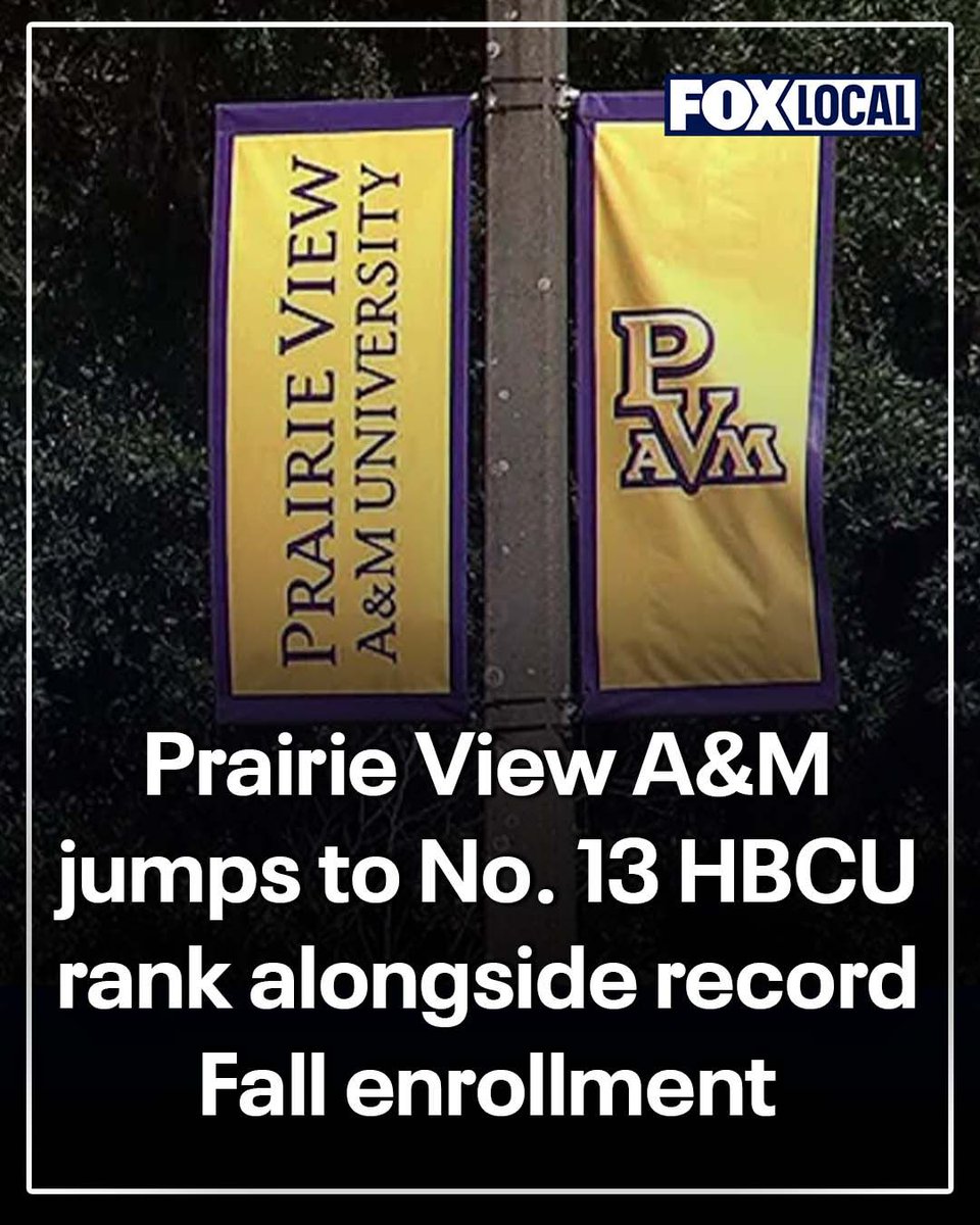 FOX26Houston's tweet photo. Prairie View A&amp;M University climbed five spots to No. 13 among historically Black colleges and universities in the 2027 U.S. News &amp; World Report rankings, driven by gains in overall national standings and record student enrollment. https://t.co/xyXj91HmcQ https://t.co/3J1pbugwO5