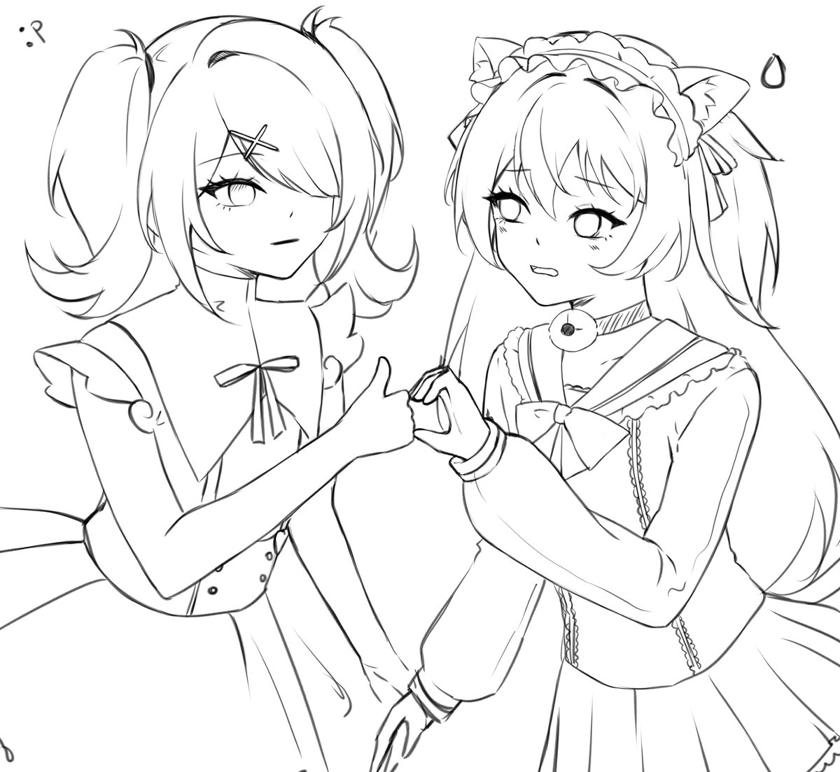 giluvvee's tweet photo. ame and pchan quick doodle before sleep https://t.co/kBZ36sT1FU