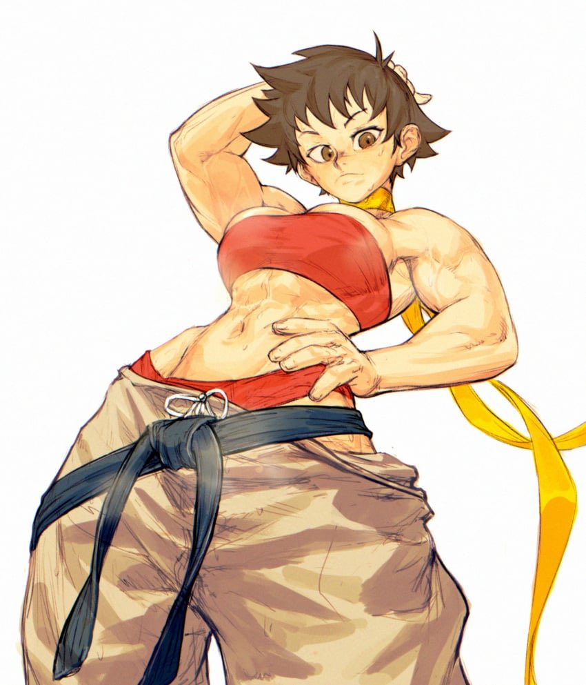 T0mboyfighter's tweet photo. I just fought a really strong opponent! She seemed a bit distracted though… I can’t imagine why ehehe~ https://t.co/v5j0LVL6hV