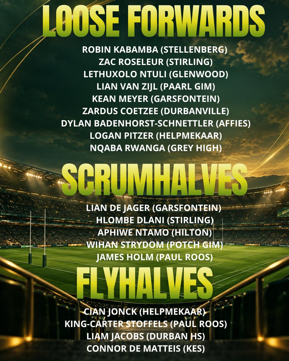 KarrenZuclich's tweet photo. SARU has named its 2026 Elite Development Under-16 squad—the future rookies. Who missed out? Let us know in the comments. https://t.co/5lvI0ZizoY