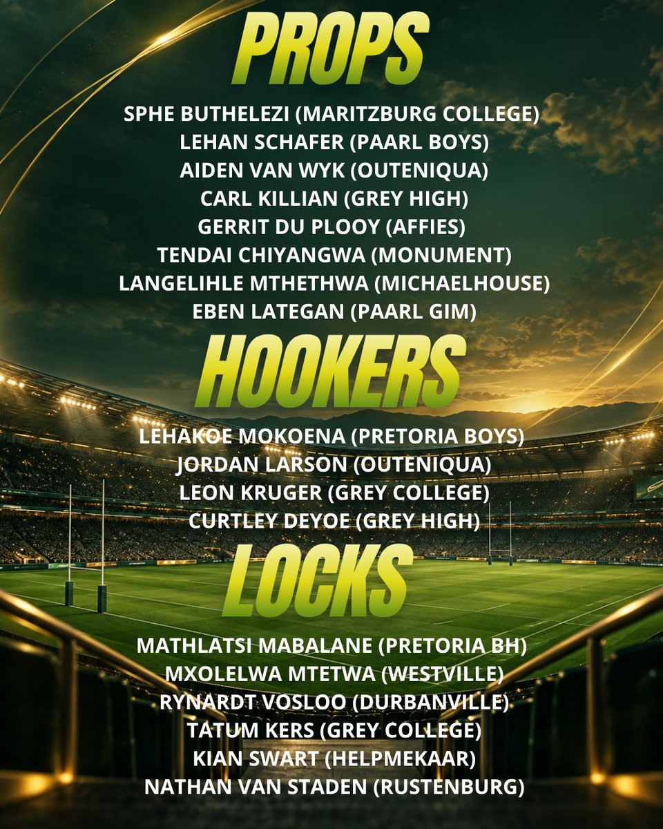 KarrenZuclich's tweet photo. SARU has named its 2026 Elite Development Under-16 squad—the future rookies. Who missed out? Let us know in the comments. https://t.co/5lvI0ZizoY