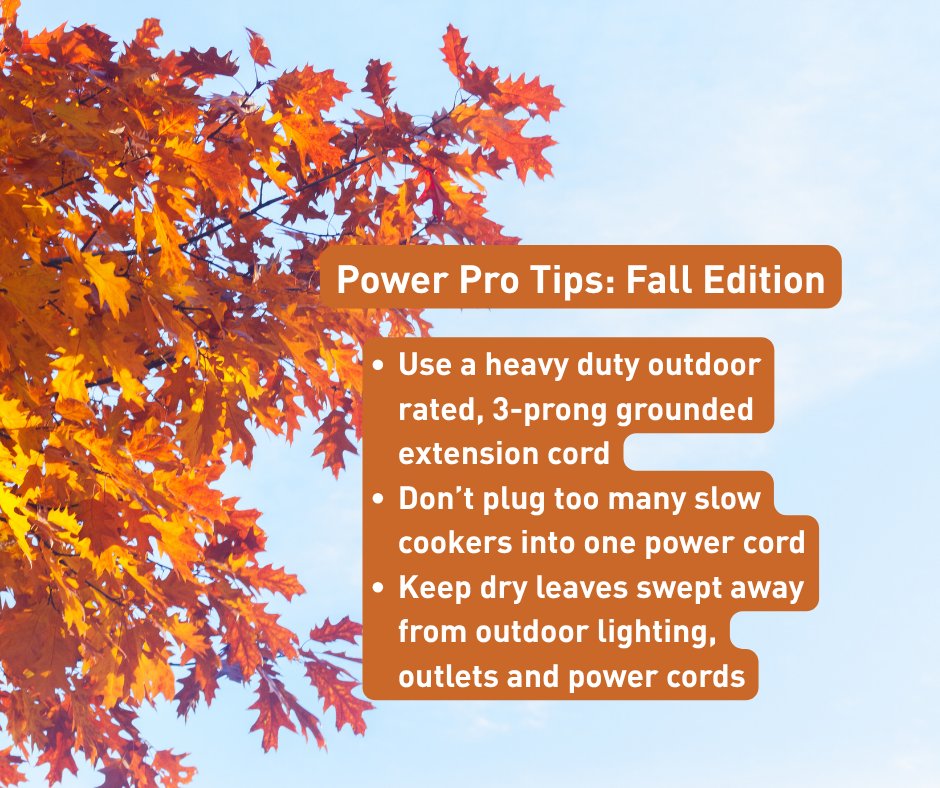 OhioPowerCo's tweet photo. A few tips to keep you safe this fall. 🍂 #SafetySaturday https://t.co/qkfQwyJS7Q