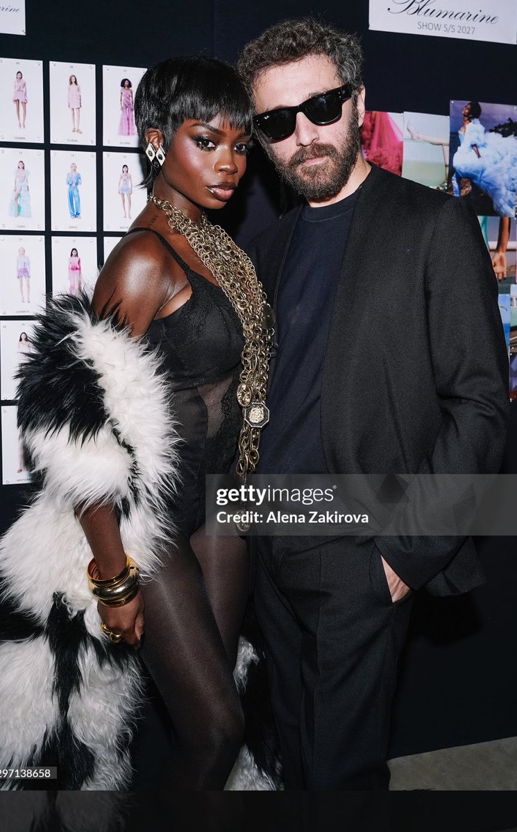 rach_6977's tweet photo. Olandria with the Creative Director of Blumarine, David Koma today at the Blumarine SS27 Fashion show in Milan!! 

OLANDRIA STUNS FOR BLUMARINE 
#OlandriaxBlumarineSS27 
#BlumarineSS27 https://t.co/rlL7aVMVvg