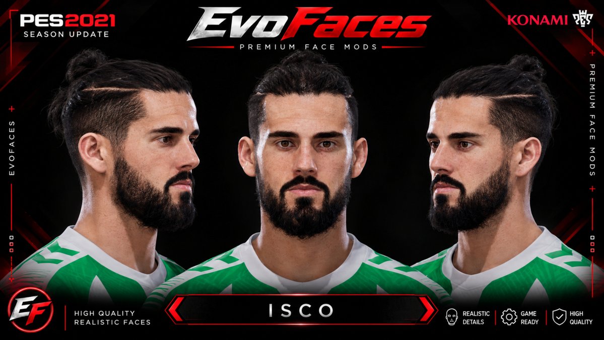 evofaces1's tweet photo. EvoFaces added a new item to their Shop. 

Isco V3

⚽ EvoFaces – PES 2021 Realistic Face

Bring your PES 2021 players to life with a high-quality realistic face mod by EvoFaces.

🔥 MEMBERS GET THIS FACE FREE!

https://t.co/GASpFvT9WQ https://t.co/vRmrdO6OSQ