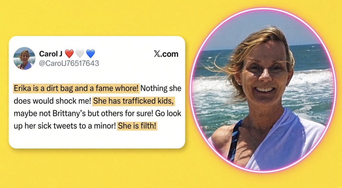 bren45000's tweet photo. This is one of Candace Owens’ BIGGEST fans.

She just publicly lied and slandered an innocent widow who just watched her husband get publicly assaulted.

Will people like her be sued?

Can you falsely accuse someone of trafficking children online without any repercussions?

@CarolJ76517643 …. what’s wrong with you?