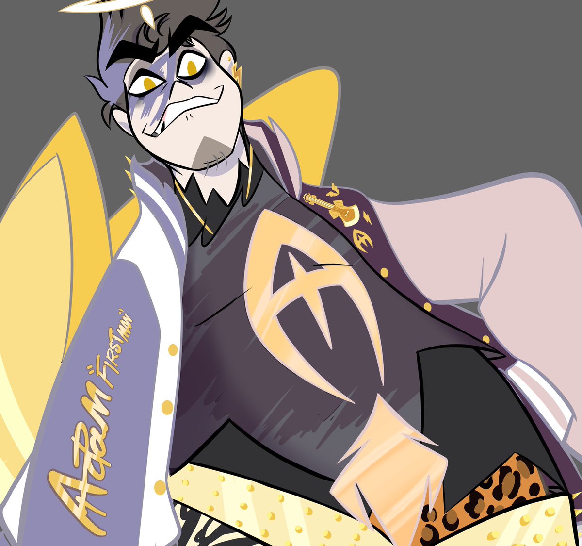 TRobinguy's tweet photo. There’s my glam rock Girlie 💛🎸🤘
#hazbinhoteladam #adamhazbinhotel https://t.co/7TGgp0ghVk