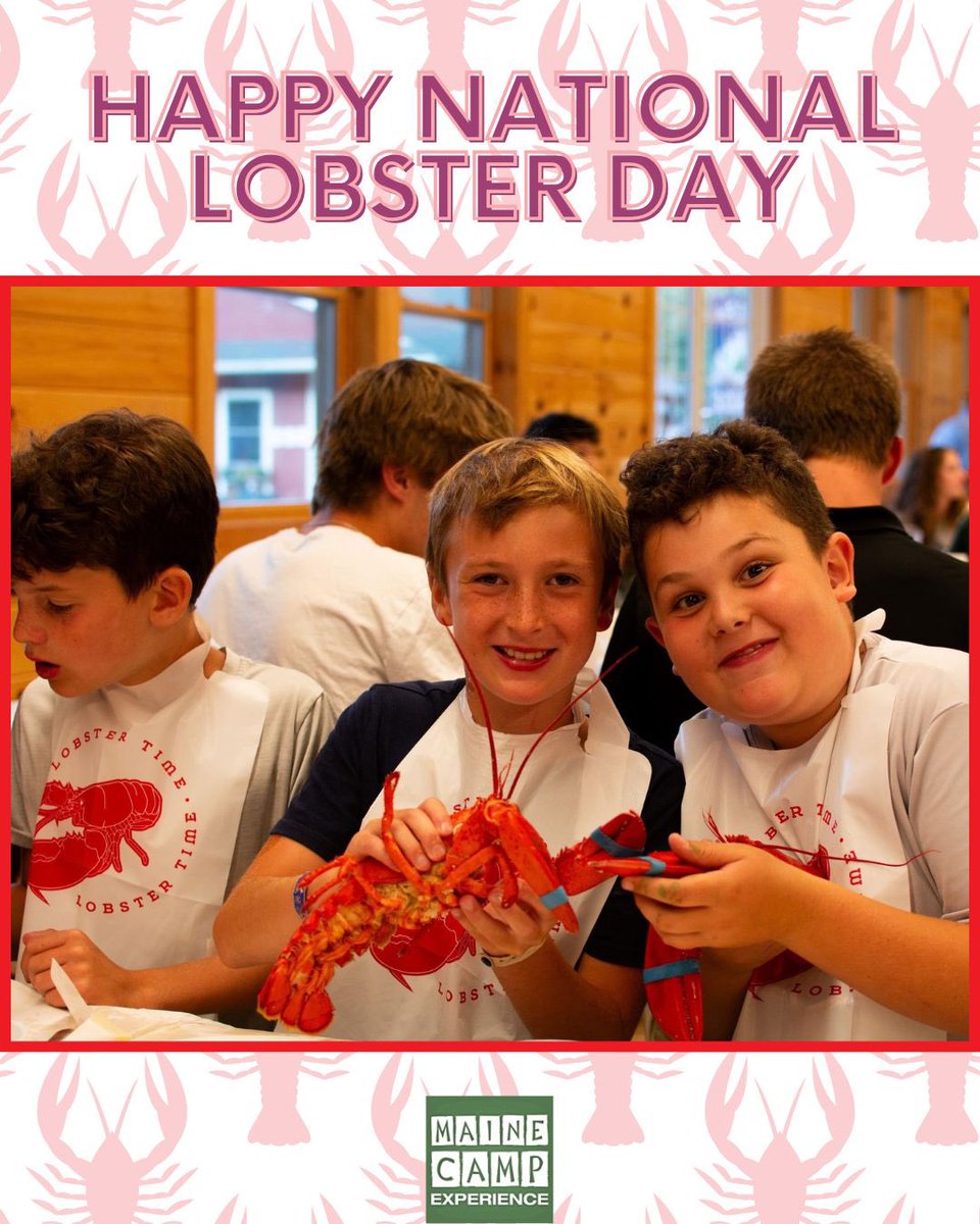 MaineCamps's tweet photo. 🦞 Pass the lobster, please!
Celebrating National Lobster Day with a little taste of Maine. Lobster at banquet - a delicious tradition at some of our camps 🏕️
#nationallobsterday #mainecamps #summercamp https://t.co/JYOUUyQENp