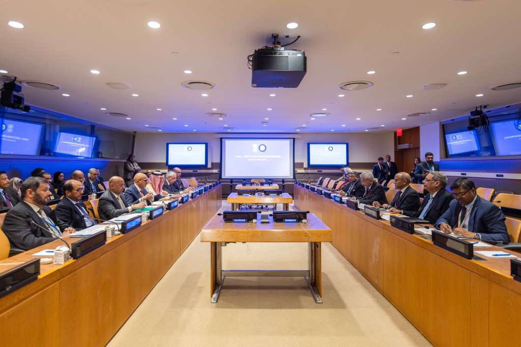 DrSJaishankar's tweet photo. Glad to co-chair the India-Gulf Cooperation Council Troika Ministerial Meeting in New York on the margins of #UNGA81.

Reviewed the progress of the India-GCC Joint Action Plan 2024–28 and discussed ways to further advance our partnership.

Welcomed the launch of India-GCC FTA negotiations. Look forward to strengthening ties in the areas of trade, investment, energy, food security, health, new technologies, culture and people-to-people exchanges. Thanked GCC leaderships for the support extended to the Indian community.

Reiterated our strong commitment to freedom of navigation and safety of seafarers & commercial shipping.