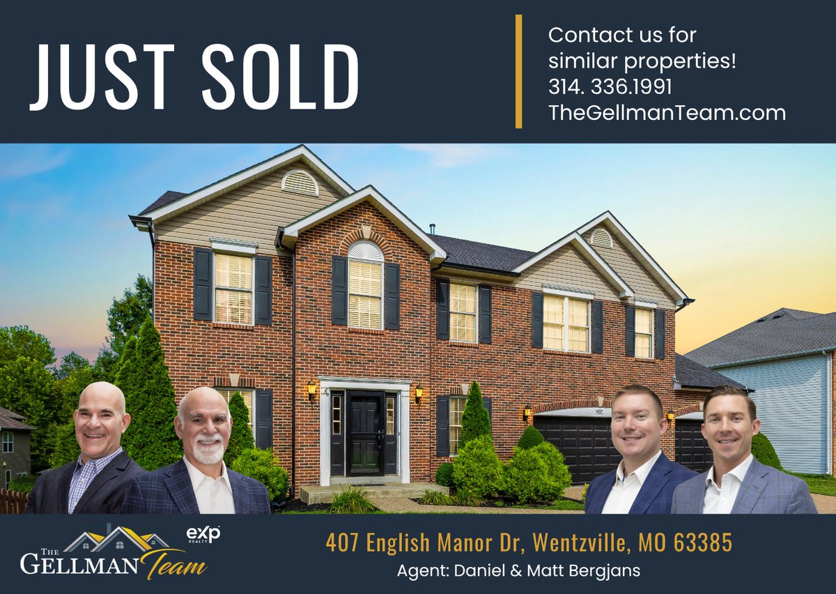 TheGellmanTeam's tweet photo. Another SOLD by The Gellman Team - 407 English Manor Dr, Wentzville, MO 63385 #thegellmanteam #soldquick #Wentzville #wesellhomes #justsold #realestate #stl #stlrealty #stlouisrealestate #missourirealestate https://t.co/hBpgCB6FrT