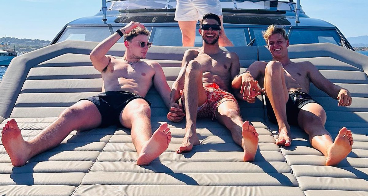 mfeet0022_2's tweet photo. Racing drivers Thomas Neubauer, Esteban Ocon and Mick Schumacher https://t.co/inDQp80kLa