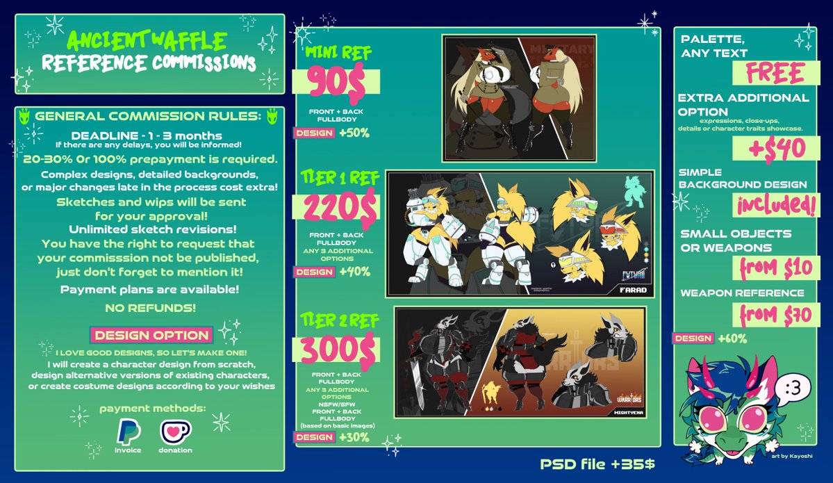 anci3nt_waffl3's tweet photo. 👽💙 commission price list (regular/custom designs/references) 💚👽
#commission #furry https://t.co/Z6udYw7kl1
