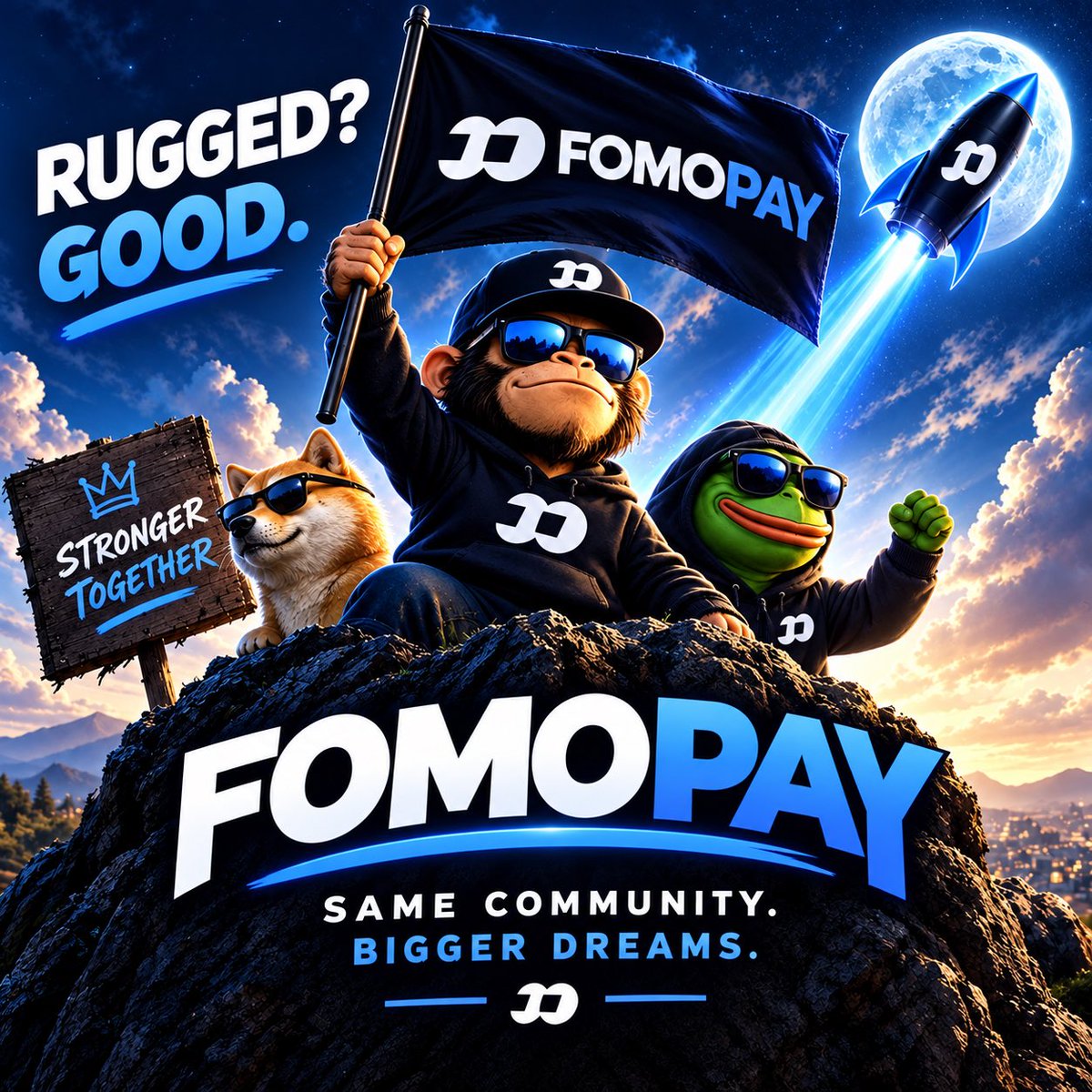 FomoPay2's tweet photo. Someday your kids will ask you where you were the day fomopay rose from the ashes. Have a freaking story to tell them from your yacht..
$fomopay https://t.co/f1xU7HIpSD