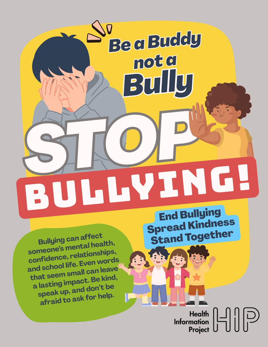 HIPhealthy's tweet photo. Speak Up, Stand Up. Bullying can have a lasting impact. Choose kindness, stand up for others, and speak up when something isn't right. You never know how much your support could mean to someone. #behip #StopBullying
#BeKind https://t.co/9WRcSxLuV4