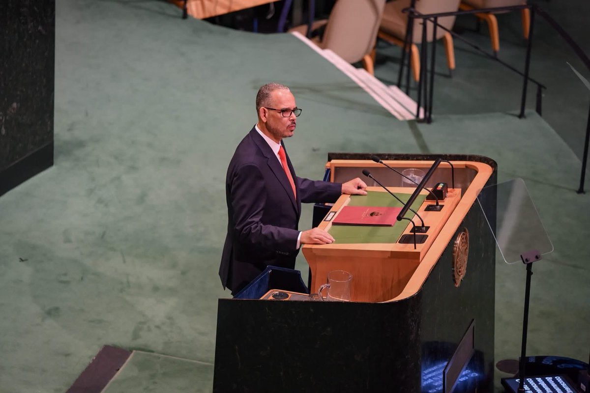 extrainfo509's tweet photo. À l’Assemblée générale de l’ONU, le Premier minstre @citoyendidier a exposé vendredi ses trois priorités : sécurité, élections crédibles et relance économique. Il a plaidé pour le renouvellement du mandat de la GSF afin de mettre fin aux cycles de transitions politiques. #EIH https://t.co/Mp58DkDniu