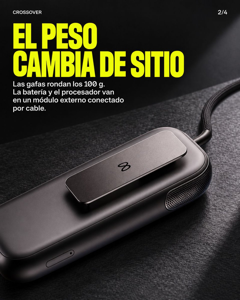 CrossoverOfc's tweet photo. Meta VR Glasses: unos 100 g en la cara; batería y procesador, fuera. Anunciadas para primavera de 2027 por 1.299,99 USD. ¿Cambiarías tus pantallas por unas gafas?
Fuente e imágenes de referencia: Meta. Composición con IA.
#Crossover #MetaVR https://t.co/qwx7Qgie18