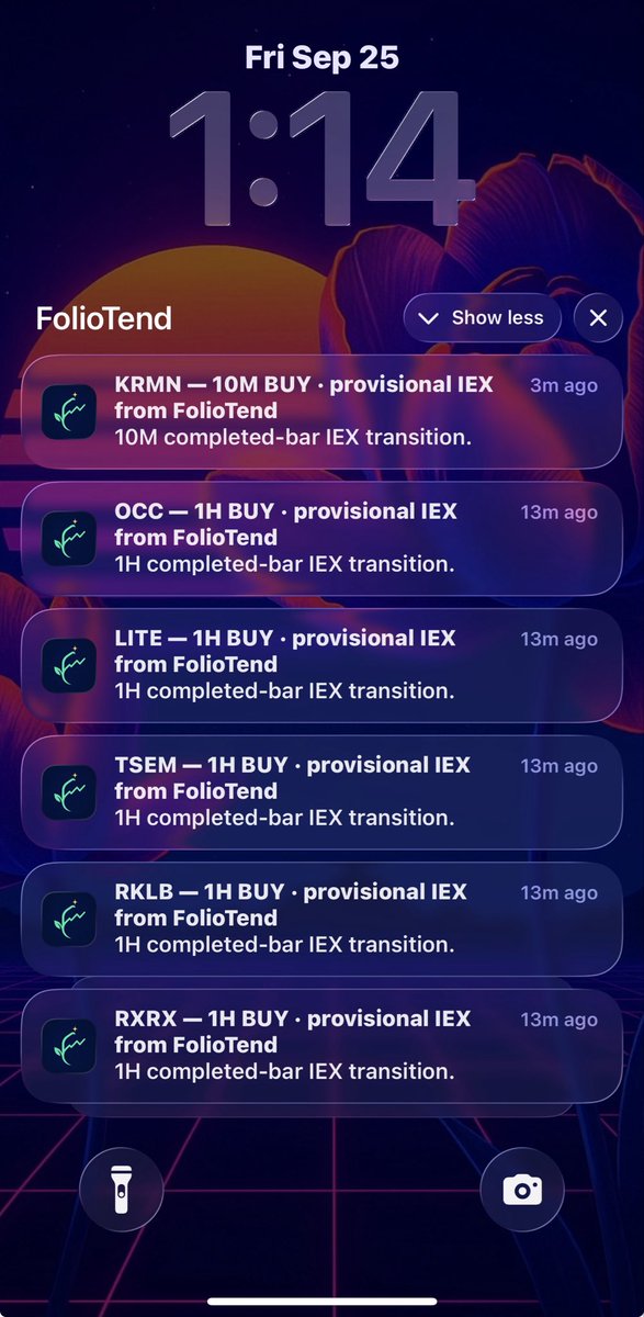 $OCC, $KRMN, $LITE, $TSEM, $RKLB, $RXRX 1H buy signals I haven’t checked if they’re my new Swing signals or not. 
 [📷](https://pbs.twimg.com/media/HTFA2OfX0AAo