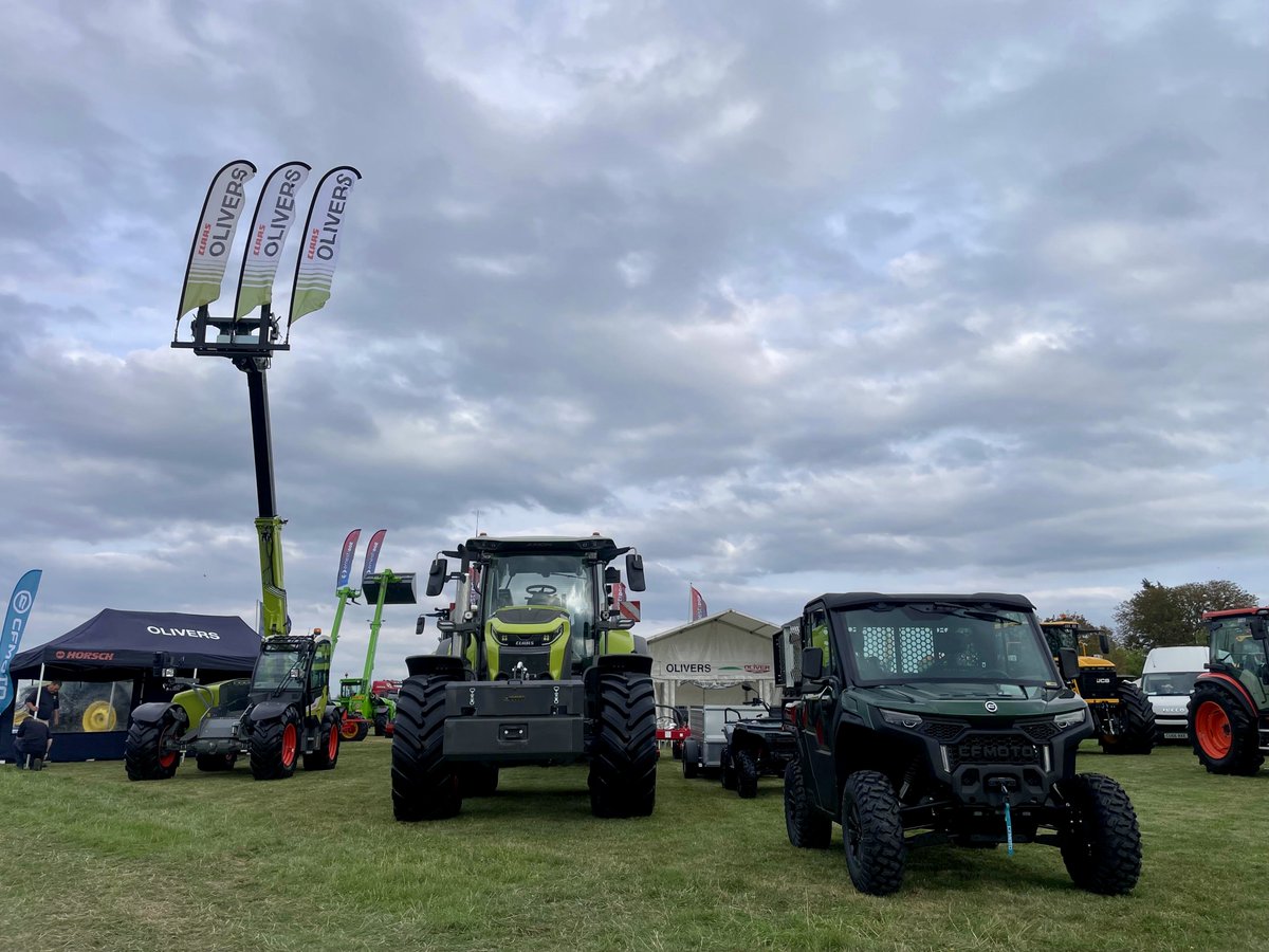 oliveragri's tweet photo. OLIVERS are ready to welcome you to our stand at the Gransden Show tomorrow! 
We have the new CLAAS AXION 8.240 and our new range of CFMoto’s for you to see. https://t.co/PsE3wWAmV1