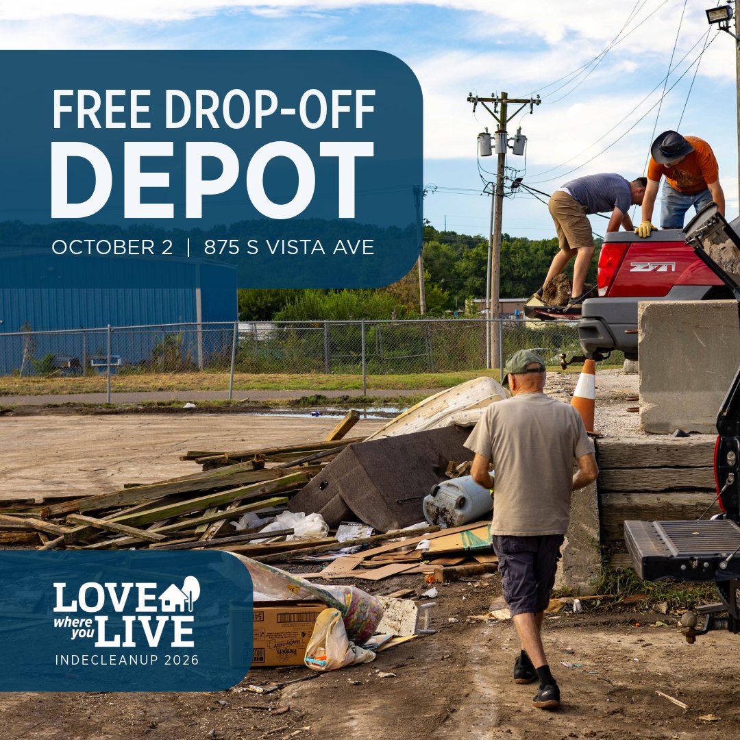 CityOfIndepMO's tweet photo. Next Friday is a FREE Drop-off Depot.

As part of #IndeCleanup, we're waiving the usual Drop-Off Depot fees for one day to help residents clear out unwanted household items.

Oct. 2 | 7 AM-5 PM | 875 S. Vista Ave.
Before you go: https://t.co/VHnqlWxeuM

#IndependenceMO https://t.co/TXxsVT2hZi