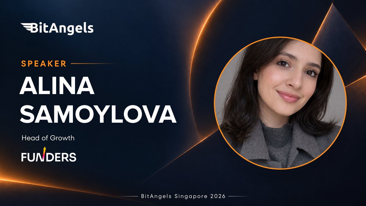 BitAngels's tweet photo. Alina Samoylova has spent five years inside private crypto investor communities. She knows what gets a founder noticed.

Alina (@sanglina_ce), Head of Growth at @FundersVC, joins us at BitAngels Singapore during @token2049 week. Funders backs early-stage fintech, AI, robotics and digital asset infrastructure.

Founders, come meet the people who open doors, not only the ones who write checks.

📅 Friday, October 9, 2026 | 10:45 AM – 2:30 PM SGT
🎟️ Sign up early: https://t.co/TABInpZ1ct