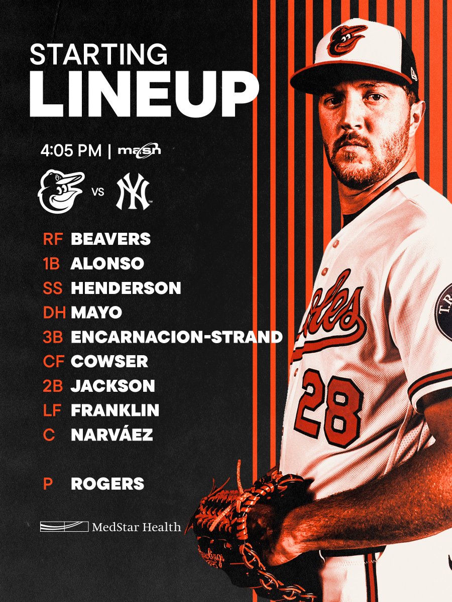 Orioles's tweet photo. Game 1 in the Bronx.

📺 @masnOrioles &amp; MASN+
📻 98 Rock 97.9 FM &amp; WBAL 1090 AM https://t.co/9sHthbQBsI