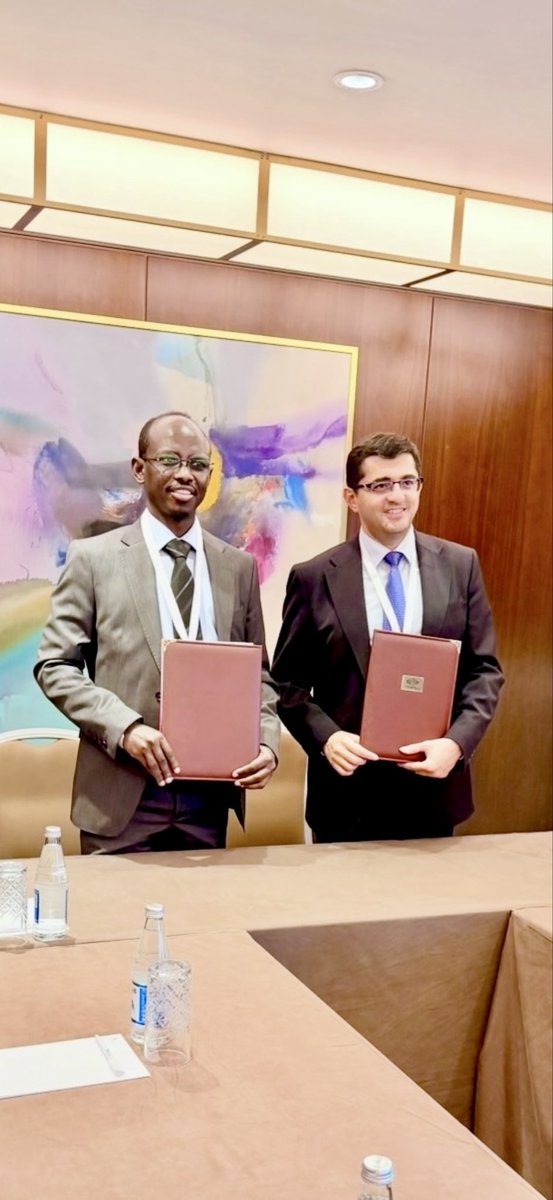AbdifetahRabi's tweet photo. Today marks an important milestone: the signing of a Memorandum of Understanding with Assoc. Prof. Rufat Azizov, Rector of Azerbaijan State Oil and Industry University (ASOIU), and The second was signed with Rector Talantbek Kanatbekovich Narymbetov of Jalal-Abad International University (JAIU), Kyrgyz Republic. in Baku.

The agreements was concluded at the Baku Marriott Hotel during the UI GreenMetric Sustainable University Rankings 2026 Results and Awards Ceremony — a global occasion that recognizes universities for their work in sustainability, environmental stewardship, and green campus development.

This partnership will support deeper academic cooperation, joint research, and coordinated action toward a more sustainable future for higher education.
I extend my appreciation to Rector Azizov and the ASOIU community for their warm hospitality and for hosting this distinguished international gathering.

#UIGreenMetric #ASOIU #Sustainability #HigherEducation #GreenCampus #Baku #MoU
