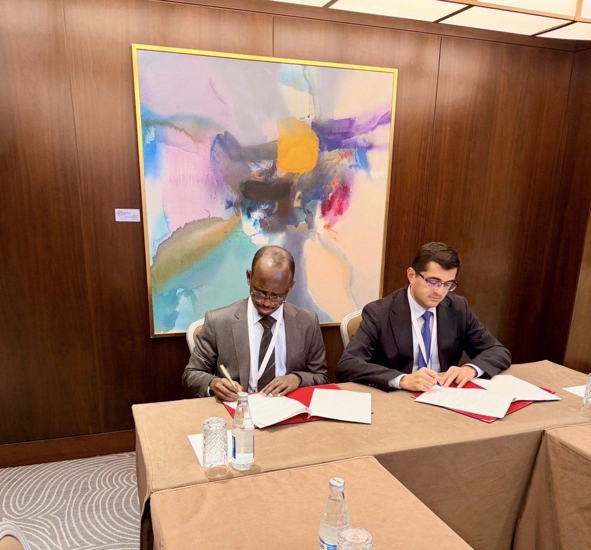 AbdifetahRabi's tweet photo. Today marks an important milestone: the signing of a Memorandum of Understanding with Assoc. Prof. Rufat Azizov, Rector of Azerbaijan State Oil and Industry University (ASOIU), and The second was signed with Rector Talantbek Kanatbekovich Narymbetov of Jalal-Abad International University (JAIU), Kyrgyz Republic. in Baku.

The agreements was concluded at the Baku Marriott Hotel during the UI GreenMetric Sustainable University Rankings 2026 Results and Awards Ceremony — a global occasion that recognizes universities for their work in sustainability, environmental stewardship, and green campus development.

This partnership will support deeper academic cooperation, joint research, and coordinated action toward a more sustainable future for higher education.
I extend my appreciation to Rector Azizov and the ASOIU community for their warm hospitality and for hosting this distinguished international gathering.

#UIGreenMetric #ASOIU #Sustainability #HigherEducation #GreenCampus #Baku #MoU