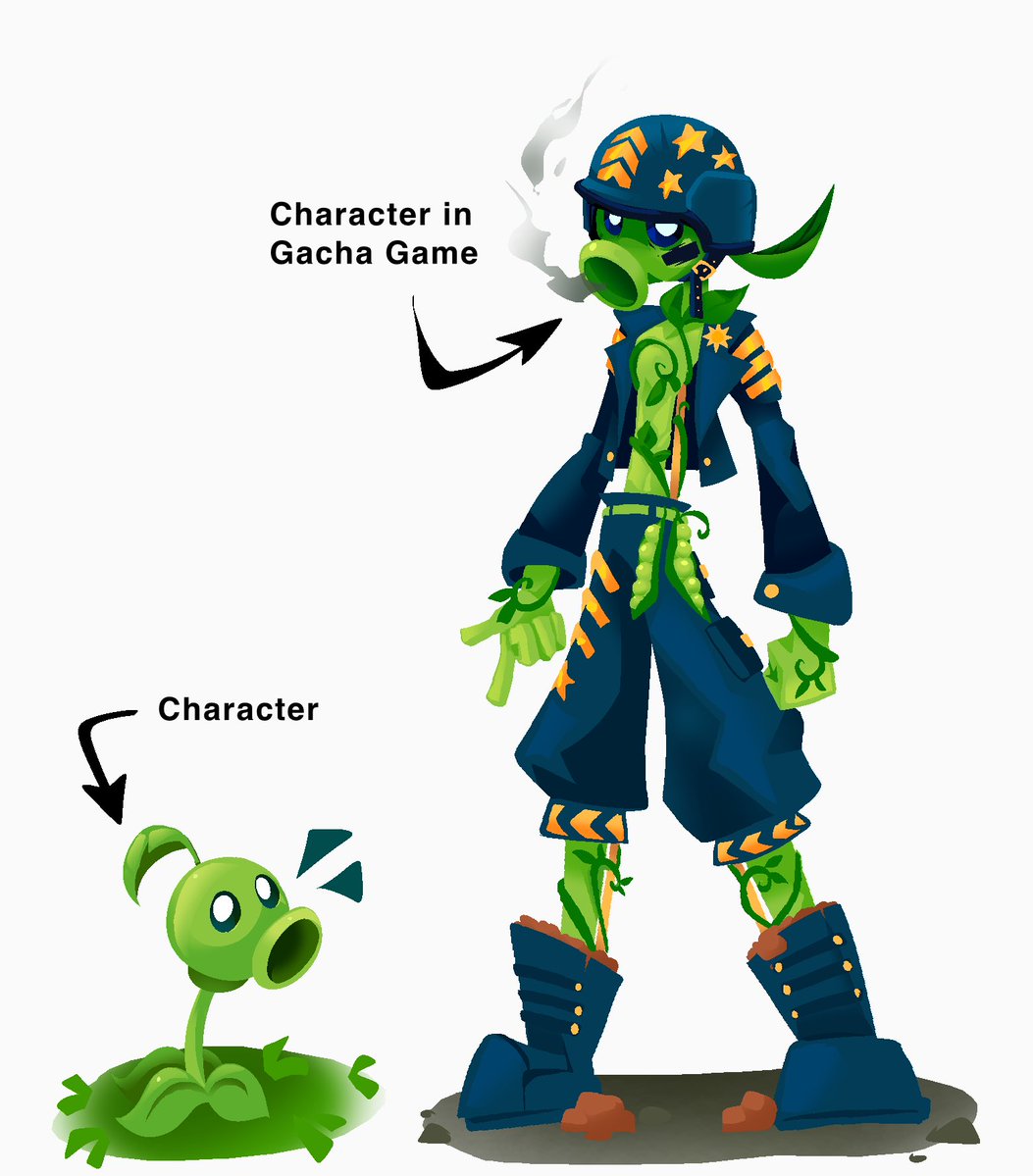deeoxie's tweet photo. Gachafied (Gatling) Pea Shooter per request of some people! https://t.co/nGU2kL8pnq