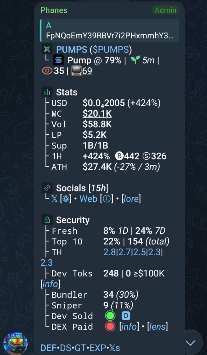 GhostCallerX's tweet photo. 6X from my call on $PUMPS
Too easy 

CA>
5NhN6zzDkzwXFGPFqtpTopV4ttBeZ6CWy1oRL9Rkpump https://t.co/ksj5ReYror