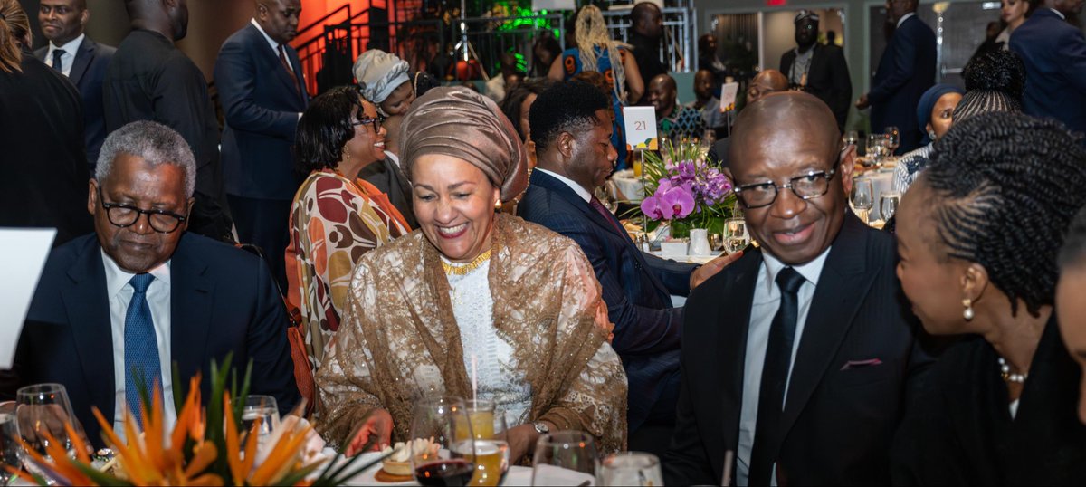 Ladyfatimabio's tweet photo. During the Unstoppable Africa Dinner at the UNGA81, we had the honour of celebrating an extraordinary woman and global champion for women’s leadership, Madam Amina J. Mohammed, Deputy Secretary-General of the United Nations.

It was a truly special evening, as speaker after speaker shared powerful stories of her remarkable journey, her courage, her wisdom, and her unwavering commitment to advancing women and girls around the world.

Her life and leadership remind us that when women rise, they create pathways for generations to come. Madam Amina has not only opened doors for women in leadership; she has helped transform the conversation about what is possible for women across Africa and the world.

It was a privilege to celebrate a woman whose impact transcends borders and whose legacy will continue to inspire generations.

FMB
