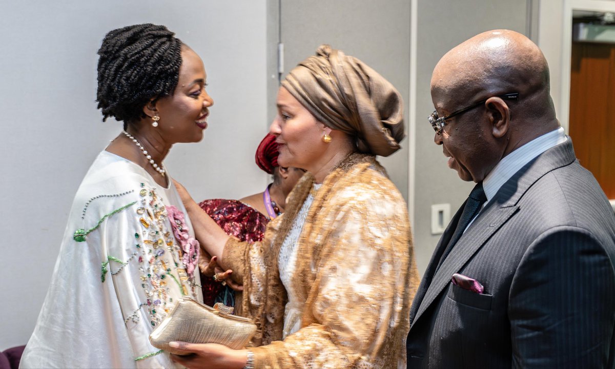 Ladyfatimabio's tweet photo. During the Unstoppable Africa Dinner at the UNGA81, we had the honour of celebrating an extraordinary woman and global champion for women’s leadership, Madam Amina J. Mohammed, Deputy Secretary-General of the United Nations.

It was a truly special evening, as speaker after speaker shared powerful stories of her remarkable journey, her courage, her wisdom, and her unwavering commitment to advancing women and girls around the world.

Her life and leadership remind us that when women rise, they create pathways for generations to come. Madam Amina has not only opened doors for women in leadership; she has helped transform the conversation about what is possible for women across Africa and the world.

It was a privilege to celebrate a woman whose impact transcends borders and whose legacy will continue to inspire generations.

FMB