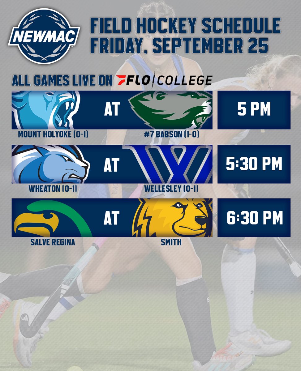 NEWMACsports's tweet photo. Five NEWMAC games are slated to take place today ahead of the weather including the first conference football game of the 2026 season!!

Catch all the action live here: https://t.co/JmBPoQHWrT https://t.co/oPH6RQyHr5