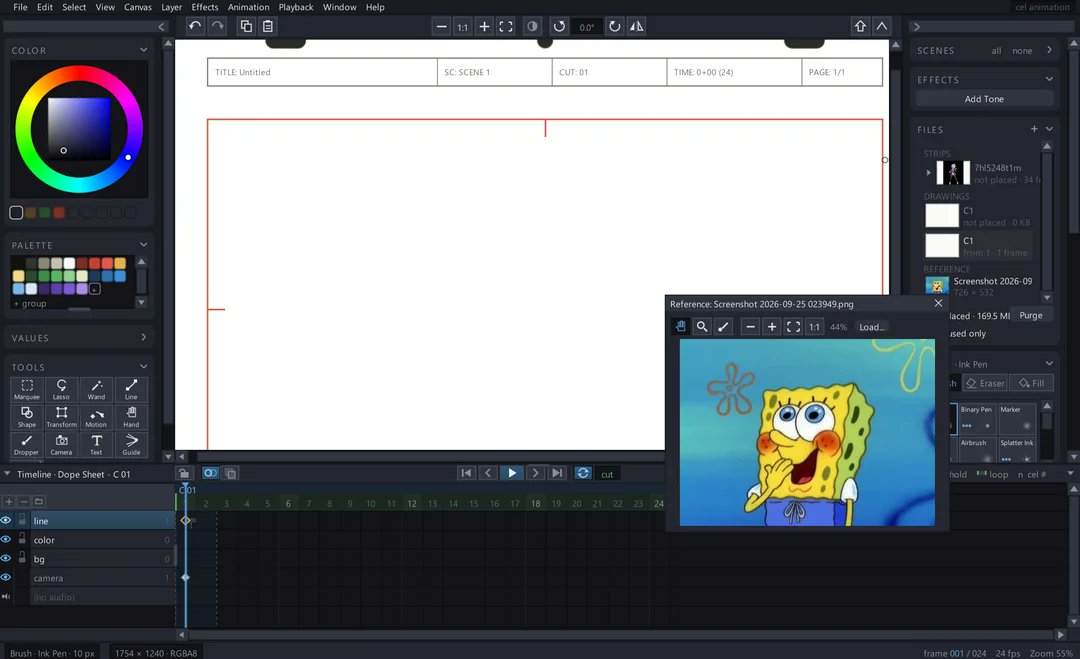 douga_app's tweet photo. Big Update! import Krita and SAI brushes, Record a time lapse, a floating reference image, Color history. Trim Audio. Transparent exports. and a little drag and drop file manager. download it at https://t.co/uMgDPLzhnA #2danimation #framebyframe #traditional #handdrawn https://t.co/c9xew6Ite6