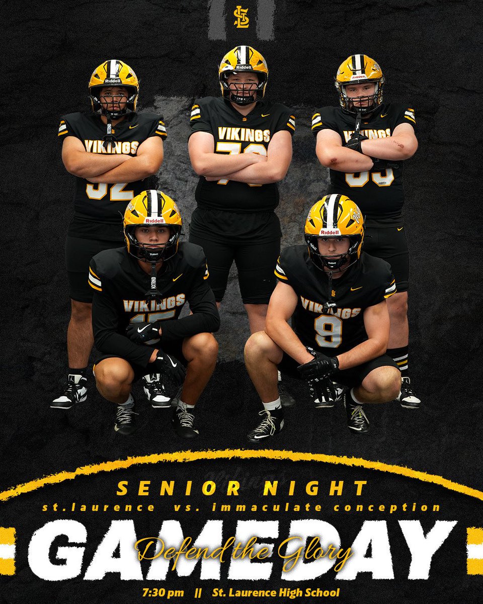 STLVikingFB's tweet photo. GAME DAY!! SENIOR NIGHT!! 

📍- Kavanaugh Stadium, St. Laurence HA
⏰ - 7:30pm
⚔️ - The Knight of ICCP https://t.co/b6hRLiUBIU