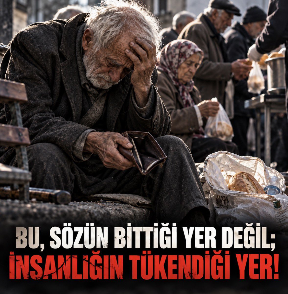 Bozkurt__3461's tweet photo. Ömrünü bu ülkeye vermiş emekliyi açlığa, sefalete, üç kuruşun hesabını yapmaya mahkûm etmek utançtır! İnsanlar yıllarca çalışıp emekli olduklarında sadakaya değil, insan onuruna yakışır bir yaşama kavuşmalıdır. Emeklinin artık geçinmeyi değil, hayatta kalmayı konuştuğu bir düzen kabul edilemez!

Söz çoktan bitti; şimdi emeklinin cebindeki son kuruşla birlikte sabrı da tükeniyor!
@umitozdag @zaferpartisi
