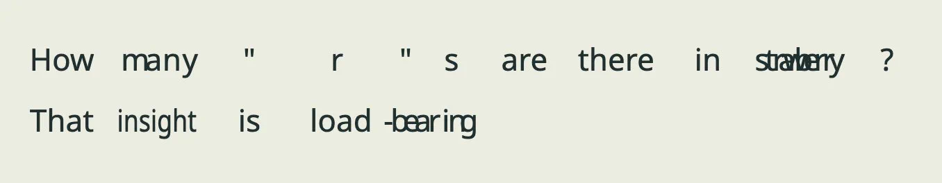 Font where each token is equal-width