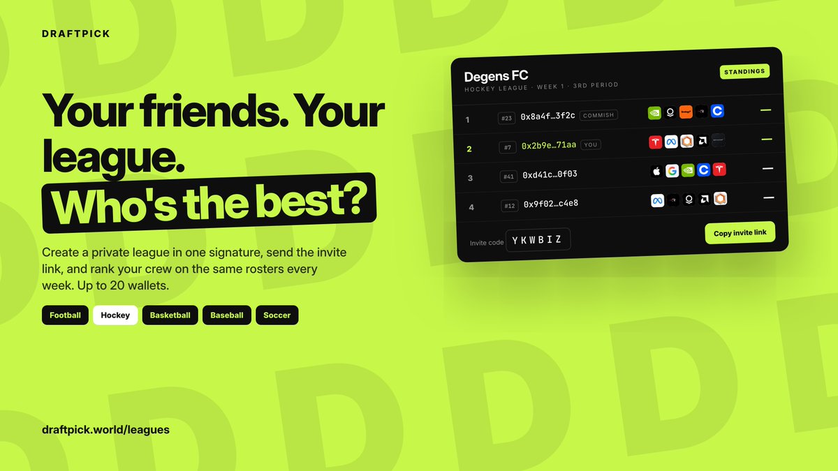 DraftStocks's tweet photo. Think you pick stocks better than your friends? Prove it.
https://t.co/zRNg1fVEQV https://t.co/MzyGzuDcBu