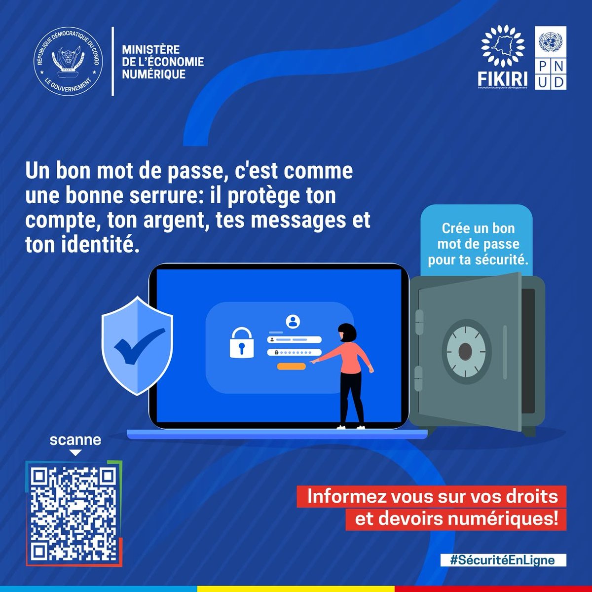 Ahadi_Ami's tweet photo. Informez-vous sur vos droits et devoirs numériques !

@Presidence_RDC @PNUDRDC @econonumerique @Olimuf @OlgaKavira @fikiri @sir_nteranya @Christianngonga

#SécuritéEnLigne #CVCN2026 https://t.co/Km8Pom8kFJ