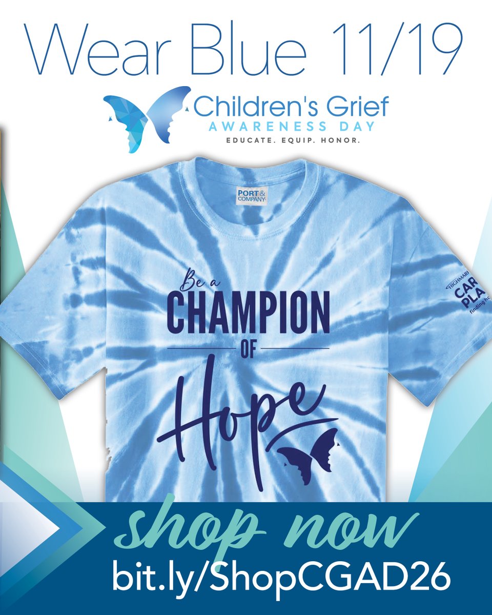 HighmarkCaring's tweet photo. WEAR BLUE ON 11/19! Let no child walk alone in grief. 💙 The 2026 @ChildGriefDay Shop is open! Honor and support grieving children and families in our community.
🦋 Sponsored by @HighmarkCaring 
SHOP: https://t.co/3WXmqWDJ86 ✨
#childgriefday #championofhope #highmarkcaringplace https://t.co/WxP0BOjH2B