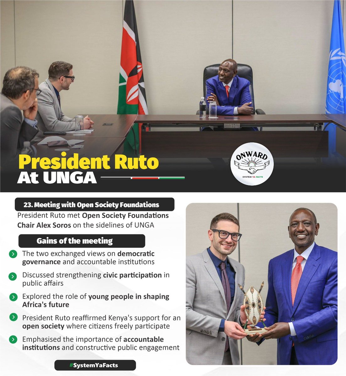 Ms_wanjii's tweet photo. At UNGA, President Ruto continues to champion Kenya and Africa on the global stage. 
#UNGA #Presidentruto https://t.co/5RGkySGPbg