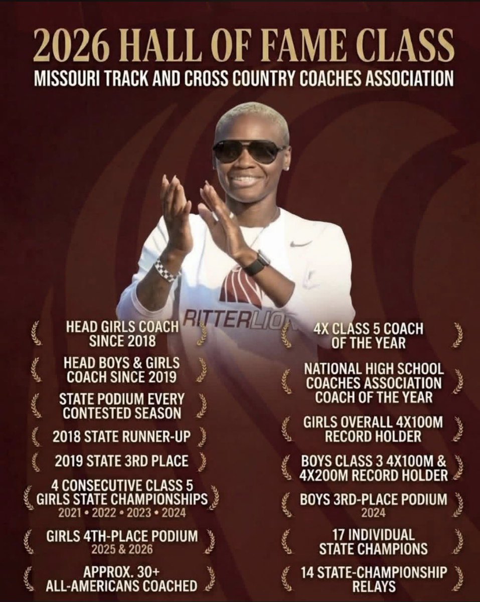 CoachNikeSpain's tweet photo. It is an honor to be inducted into the #MTCCCA HOF 🏆 I am beyond grateful to receive this incredible recognition!
God is good, and I am thankful for every athlete, coach,&amp; supporter who has been part of this journey. This honor belongs to all of us. 🙏🏽❤️ #SpainInTheHOF ❤️🥰🤙🏾 https://t.co/qk0HpYAeJ8