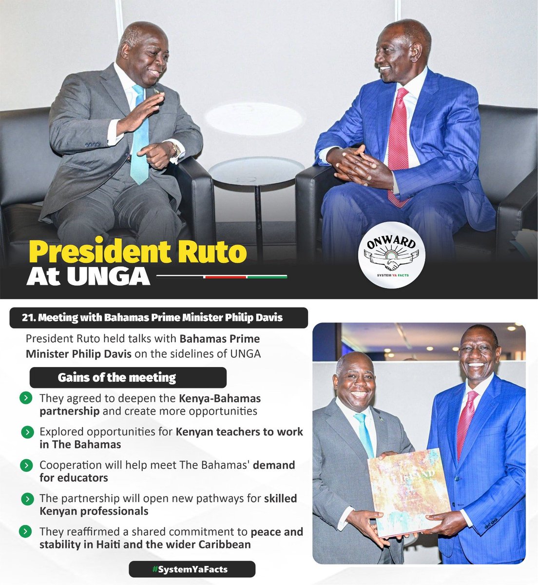 Ms_wanjii's tweet photo. At UNGA, President Ruto continues to champion Kenya and Africa on the global stage. 
#UNGA #Presidentruto https://t.co/5RGkySGPbg