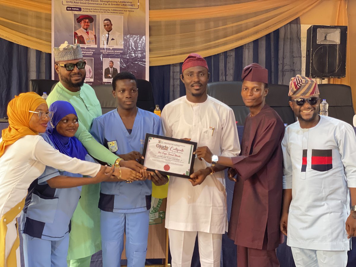 kappozino's tweet photo. Today, I attended the inauguration ceremony of the Lagos State College of Health Technology (LASCOHET) Students’ Union alongside our highly respected leader of students in Lagos, Comr. Agbabiaka Ahmed. The ceremony, which ushered in a new leadership for the student body. https://t.co/nd1NRbEPIq